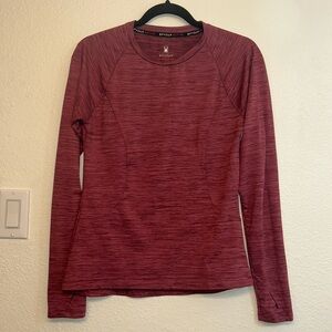 Spyder Women’s long sleeves brushed active top with hidden zipper pocket Size:S